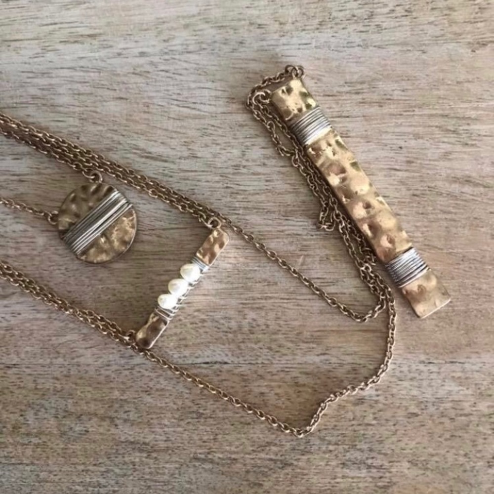 3 layer gold necklace